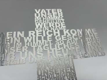 Vater Unser Wortkreuz aus Edelstahl
