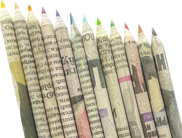 NewPen umweltfreundliche Buntstifte aus Recyclingpapier, 12 Stück